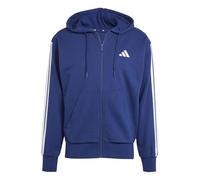 adidas Men's Essential Three Stripes French Terry Fullzip Hoodie, Dark Blue/White, S