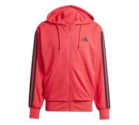adidas Herren Essential Three Stripes French Terry Fullzip Hoodie, Pure Ruby/Black, L