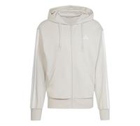 Kapuzensweatshirt ADIDAS SPORTSWEAR "ESSENTIALS 3-STREIFEN FRENCH TERRY", Herren, Gr. XL, wonder aluminium, weiß, Obermaterial: 55% Baumwolle, 36% Polyester, 9% Viskose, normal, Rundhals, angesetztes