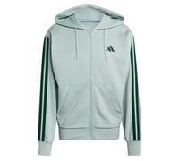 Adidas Essentials 3 Stripes French Terry Reißverschlusspullover S Wonder Sage / Collegiate Green