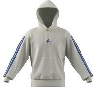 adidas Men's Essential Three Stripes French Terry Hoodie, Off White/ray Blue, M