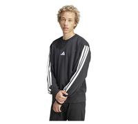 adidas Men's Essential Three Stripes French Terry Sweatshirt, Black/White, XL