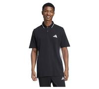 adidas Men's Essential Three Stripes Pique Polo Shirt, Black/White, XL