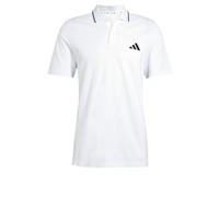 Adidas Men's Essential Three Stripes Pique Polo Shirt, White/Black, XS