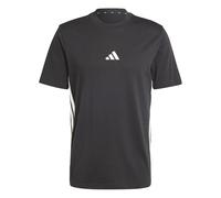 adidas Men's Essential Three Stripes Single Jersey Tee, Black/White, S