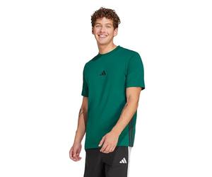 Adidas Men's Essential Three Stripes Single Jersey Tee, Collegiate Green/Black, XXL