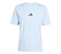 Adidas Men's Essential Three Stripes Single Jersey Tee, Glow Blue/Black, XXL