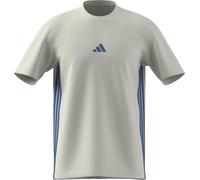 adidas Men's Essential Three Stripes Single Jersey Tee, Off White/ray Blue, M