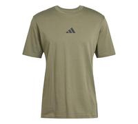 adidas Essentials Single Jersey T-Shirt 3 Streifen kurzarm khaki schwarz - XL
