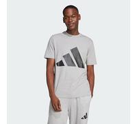 Adidas Men's Essentials Big Logo Single Jersey Tee, Medium Grey Heather/Black, XS