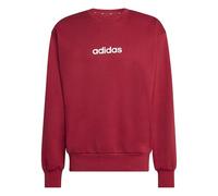 adidas Men's Essentials LINEAR Fleece Sweatshirt, Active Maroon/White, XXL