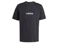 adidas Men's Essentials LINEAR Single Jersey Tee, Black/White, XL