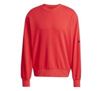 adidas Men's Essentials LOSE FIT Three BAR Sweatshirt, Pure Ruby/Black, M