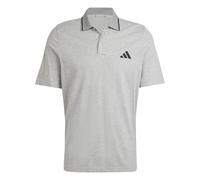 adidas Men's Essentials SMALL Logo Pique Polo Shirt, medium Grey Heather/Black, S