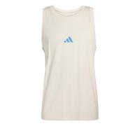 adidas Men's Essentials SMALL Logo Single Jersey Tank White/Lucid Ray Blue, XL
