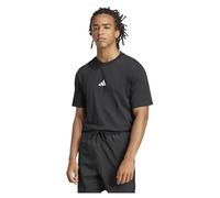 adidas Men's Essentials SMALL Logo Single Jersey Tee, Black/White, L