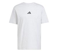 adidas Men's Essentials SMALL Logo Single Jersey Tee, Light Grey Heather/Black, S
