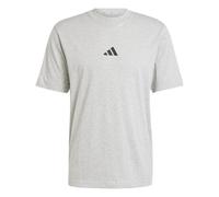 Adidas Men's Essentials SMALL Logo Single Jersey Tee, medium Grey Heather/Black, XS