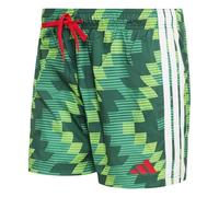 adidas Men's Football-Inspired Graphic Swim Shorts 5 INCH, semi solar Green/Better Scarlet, 3XL