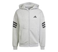 adidas Men's Future Icons Three Stripes Full-Zip Hoodie, medium Grey Heather, 4XL Short