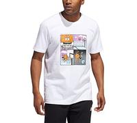 adidas Mens Graphic Tee (Short Sleeve) Double Rims Graphic T-Shirt, White, HL0082, S EU