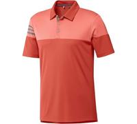 adidas Mens Heather 3-Stripes Block Sport Shirt (A213) -Blaze Oran -L