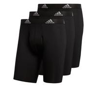 adidas Men's Performance Long Boxer Brief Underwear (3-Pack) Boxed, Black/Light Onix Grey, Small