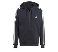 Adidas Men's Standard Essentials Fleece 3-Stripes Full-Zip Hoodie, Black, Large