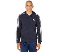 adidas Men's Standard Essentials Fleece 3-Stripes Full-Zip Hoodie, Legend Ink, 3X-Large