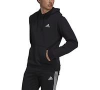 adidas Men's Standard Essentials Fleece Hoodie, Black/White, Large