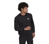 adidas Men's Standard Essentials Fleece Sweatshirt, Black/White, Large