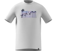 adidas Men's Summer Sunset Graphic T-Shirt, White, L