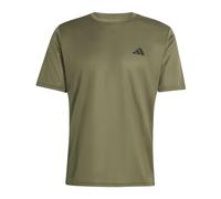 adidas Men's Workout Essentials Base 3-Stripes T-Shirt, Olive strata/Black, L