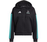 Kapuzensweatshirt ADIDAS PERFORMANCE "MERCEDES-AMG PETRONAS FORMULA 1 TEAM DNA", Damen, Gr. L, schwarz, semi mint rush, Obermaterial: 55% Baumwolle, 36% Polyester, 9% Viskose, angesetztes Bündchen, Sw