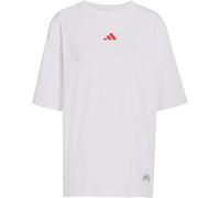 ADIDAS SPORT MINI EMBROIDERY OVERSIZED GRAPHIC T-SHIRT (YY627) L White / Pure Ruby