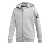 adidas Must Haves Badge of Sport Track Jr Hoodie ED6486; Kids Sweatshirt; ED6486_116; Grey; 116 EU (116 UK)