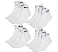 adidas NC Ankle Sneaker/Quarter Socken Unisex Kurzsocke Knöchellang 12 Paar, Farbe:Weiss, Socken & Strümpfe:40-42