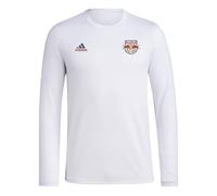 Adidas New York Red Bulls Herren-T-Shirt, langärmelig, Vorspiel-T-Shirt, Weiß/New York Red Bulls, L