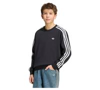 Adidas Originals Jungen Sweatshirt Junior 3 Stripe Crew Schwarz 7-8 Anni