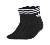 adidas Originals Adicolor Trefoil 3er-Pack Knöchelsocken in Schwarz