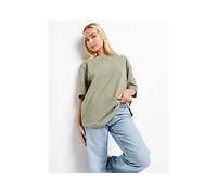 adidas Originals Essentials Linear Oversized T-Shirt - Damen, Grün - XS