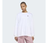 adidas Originals "ESSENTIALS LONGSLEEVE" lockerer Schnitt, Langarm, aus Baumwolljersey (78342509-XL) weiß, schwarz