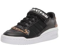 adidas Originals Forum Low Sneaker, Black/Black/Green, 5.5 US Unisex Big Kid