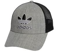 adidas Originals Herren Icon Trucker Structured Precurve Snapback Cap, Heather Grey/Black/White, Einheitsgröße