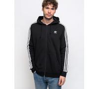 adidas Originals - Kapuzenpullover mit drei Streifen und durchgehendem Reißverschluss in Schwarz S