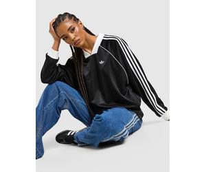 adidas Originals Long Sleeve Oversized Football Top - Damen, Schwarz - S