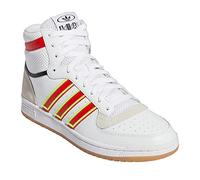 adidas Originals Men's Top Ten Hi Basketball Shoes, White/Vivid Red/Yellow, 8