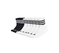adidas Unisex Quartersocken, 9er Pack - 3-Stripes Cushioned Sportswear Mid-Cut Socks, Logo, Streifen, gepolstert 2xWeiß/Schwarz / 43-45 43-45 Weiß