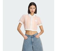 ADIDAS ORIGINALS SUMMER GLOW POLOSHIRT, GESTREIFT, KÜRZER GESCHNITTEN Sandy Pink M