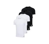 adidas Herren T-Shirt, 4er Pack - Crew Neck Shirt, Active Flex Cotton, einfarbig Schwarz/Weiß S